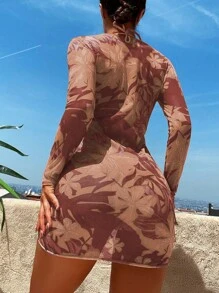 SHEIN Swim Vcay 3 pezzi di set di bikini con stampa casuale - Castano - Visualizzare 2