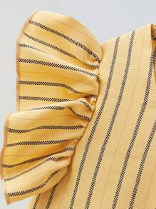 Maija Kids Maija Kids 2pcs/Set Young Girl Square Neck Cap Sleeve Blouse And Pants Set - Yellow - View 5