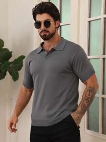 DAZY 1 pieza Jersey de punto liso de verano para hombres para ir a trabajar