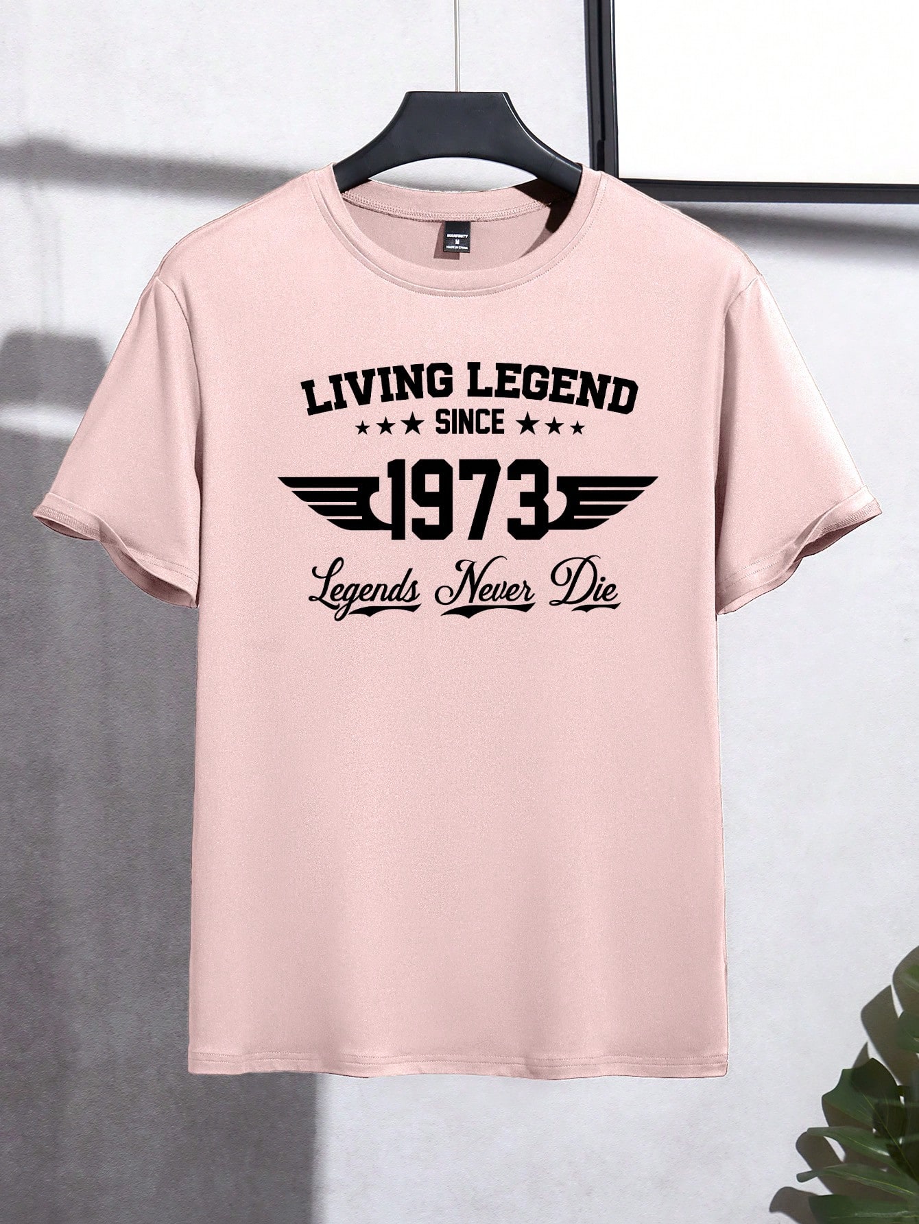 Manfinity Homme قميص تي شيرت رجالي بياقة طاقم مطبو...