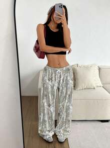SHEIN EZwear Elegant Low Waist Sexy Comfortable Long Pants, Suitable For Summer Fall Clothes Winter Clothes