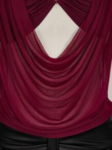 SHEIN ICON 加大码女式纯色 Y2K 节日性感外出网眼露背镂空心形水钻装饰背心