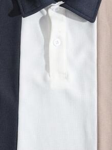 Manfinity RelaxMax Men's Summer Casual Colorblock Short Sleeve Polo Shirt And Shorts Set - Multicolor - View 4