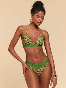 Travachic Bộ bikini buộc dây hở lưng in họa tiết toàn thân cho nữ - Nhiều màu - Xem 4
