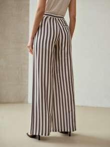 MOTF PREMIUM LINEN STRIPED SUIT PANTS - Black and White - View 7