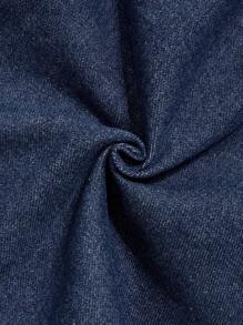 Tween Boys' Casual Versatile Multi-Pocket Washed Distressed Denim Suit Set - Dark Wash - View 6