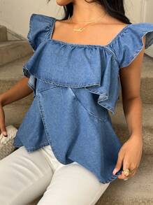 K-Vae Women's Denim Cami Top, Casual & Fitted, Blue, Summer / Summer Outfits For Women/ Summer Clothes / Cute Summer Tops/ Summer Bottoms/Summer For Women, Summer Outfits For Women/Summer/Summer Clothes/Cute Summer Tops, Easter/Easter /Easter Outfit Women, Festival/Festival Outfits, Rave Outfits/Concert Outfit Women/Country Concert Outfit/Rave/Rave Outfits Festival/Nashville Outfits/Ibiza Outfits, Elegant, Boho/Bohemia/Boho Women's Clothing;Cowgirl/Cowboy, Brunch Outfits For Women, Mother Day/Mom/Mother/ Mommy/Mother's Day/Mama/Mum/Mother's Day Gift