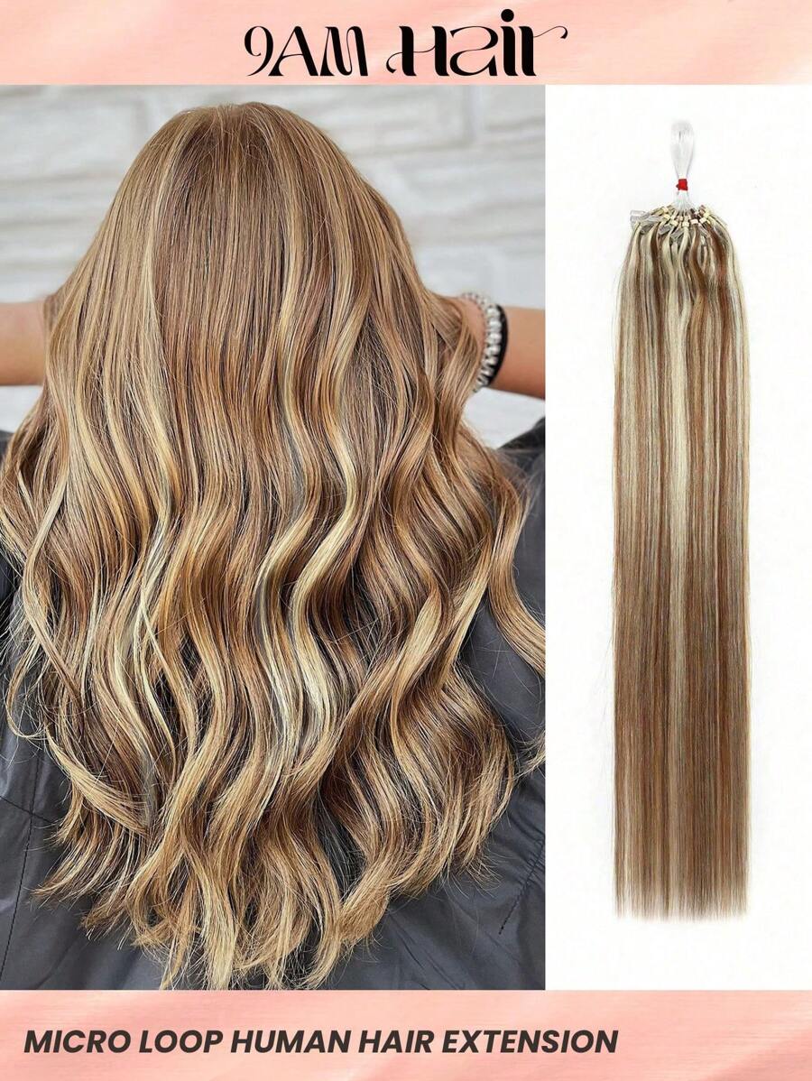 50 件微环接发，100% 真人发质微珠配鱼线，雷米发 50 克接发混合棕金色 S6/613 - S6/613 - 查看 1