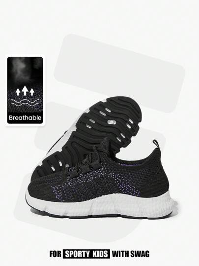 JNSQ 1pair Fashionable All-Match Casual All-Match Lace-Up Soft-Sole Breathable Children Sports Shoes, Suitable For 4 Seasons