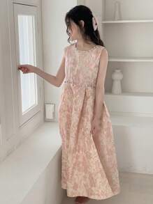 DAZY Tween Girls Elegant Formal Dress, Summer,Back To School Clothes - Pink - View 3