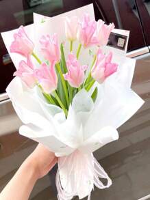 SHEIN 38 piezas de papel de envolver flores de algodón, envoltura floral impermeable de tela no tejida para suministros de floristería