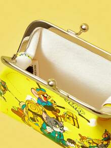 TOM & JERRY X SHEIN Cartoon Print Coin Pouch With Clip