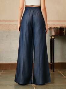 Anewsta Elaire Business Casual Women's High Waist Modern Wide Leg Long Suit Pants, Elegant For Commuting