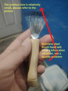 1Pc Hair Brush Cleaning Tool, Stainless Steel Cleaning Rake With Wooden Handle For Home And Salon To Remove Hair Dust,Kitchen,Bathroom,Home,Household Suppliers,Shower Caddy, - Silver - View 8