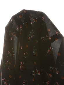 SHEIN EZwear Vestido Negro Largo Tipo Slip con Estampado Floral para Mujer Talla Grande, Ideal para el Verano