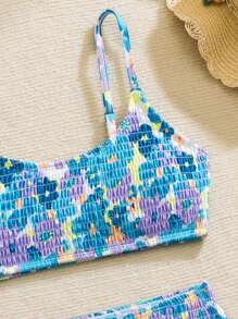 SHEIN Floral Print Bikini Set, Holiday Style Swimsuit - Multicolor - View 4