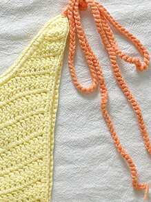 Swim Mod Set di coprispalla e gonna con lacci ai lati in stile uncinetto per vacanze estive, beach cover up per donne