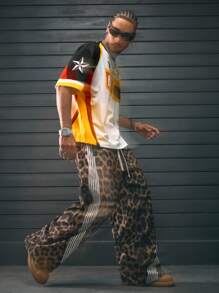 AXEPEAK Men's Loose Fit Crew Neck Short Sleeve Digital Print T-Shirt, Summer, School - Multicolor - View 5