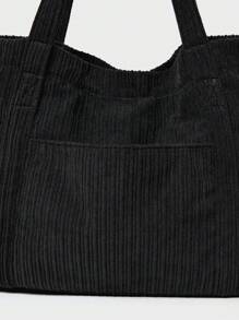 SHECARRY Solid Color Corduroy Tote Bag Suitable For Women's Daily Use