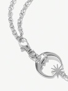 SHEIN SXY 1 件波西米亚风格三层月亮形腰链，适合休闲穿着