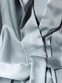 Franclia French Style Solid Color Wrap Around Tie Waist Sleeveless Elegant Blouse