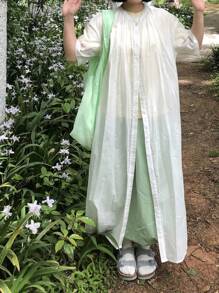FRIFUL Robe ample blanche pour femme, robe longue décontractée pour vacances d'été - Blanc - Voir 6