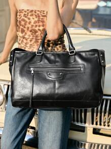 SHECARRY Ladies, Women Tote Bags, Crossbody Bags, Shoulder Bags, Fashionable, Personalized, Simple, Versatile, Street, Sweet And Cool Girls, Hot Girls, Y2k, Rivets, Biker Style, Teenagers, Y2k Bag, 2000s Fashion Style, Gothic Punk Bag For Women