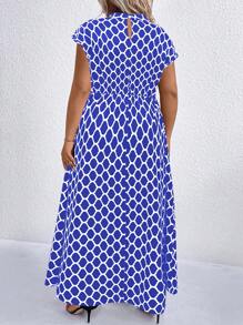 SHEIN Clasi 加大圆点印花立领连衣裙 女式超长款服装