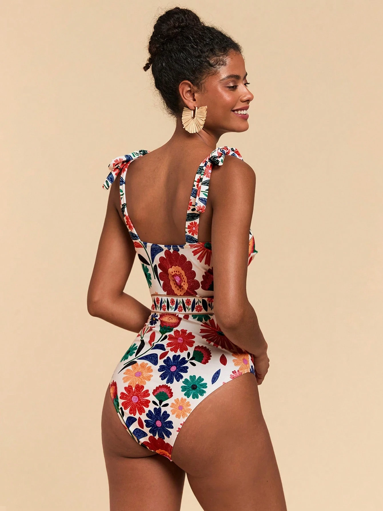 Travachic 1 Peça Maiô Feminino, Alça Fina, Moda para o Verão - Multicolorido - Visão 2