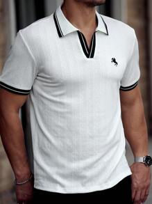 Manfinity RelaxMax Men's Polo Shirt, Minimalist Design, Suitable For Summer - Beige - View 4