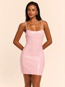 SHEIN BAE 女士夏季时尚亮片紧身吊带裙