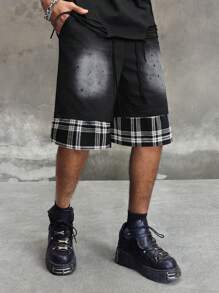 ROMWE MEN Grunge Punk Quần Short Thường Ngày Thời Trang Nam Cho Mùa Hè - màu đen - Xem 6