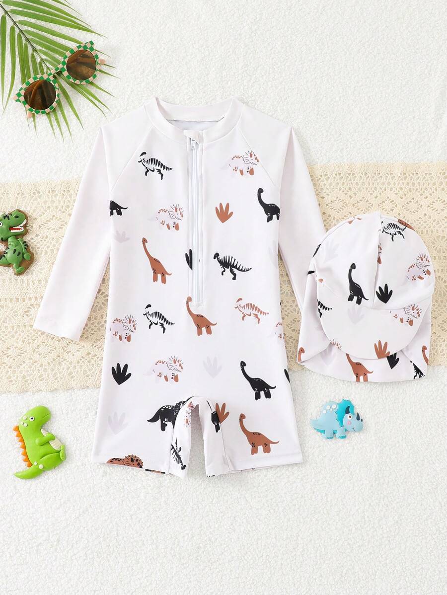 男婴可爱卡通印花连体泳衣 - 彩色 - 查看 1