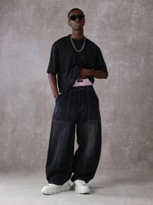 SUMWON 超大号篮球运动服网眼 T 恤现代街头服饰运动号码印花透气夏季运动都市运动休闲训练健身上衣 - 黑色 - 查看 3