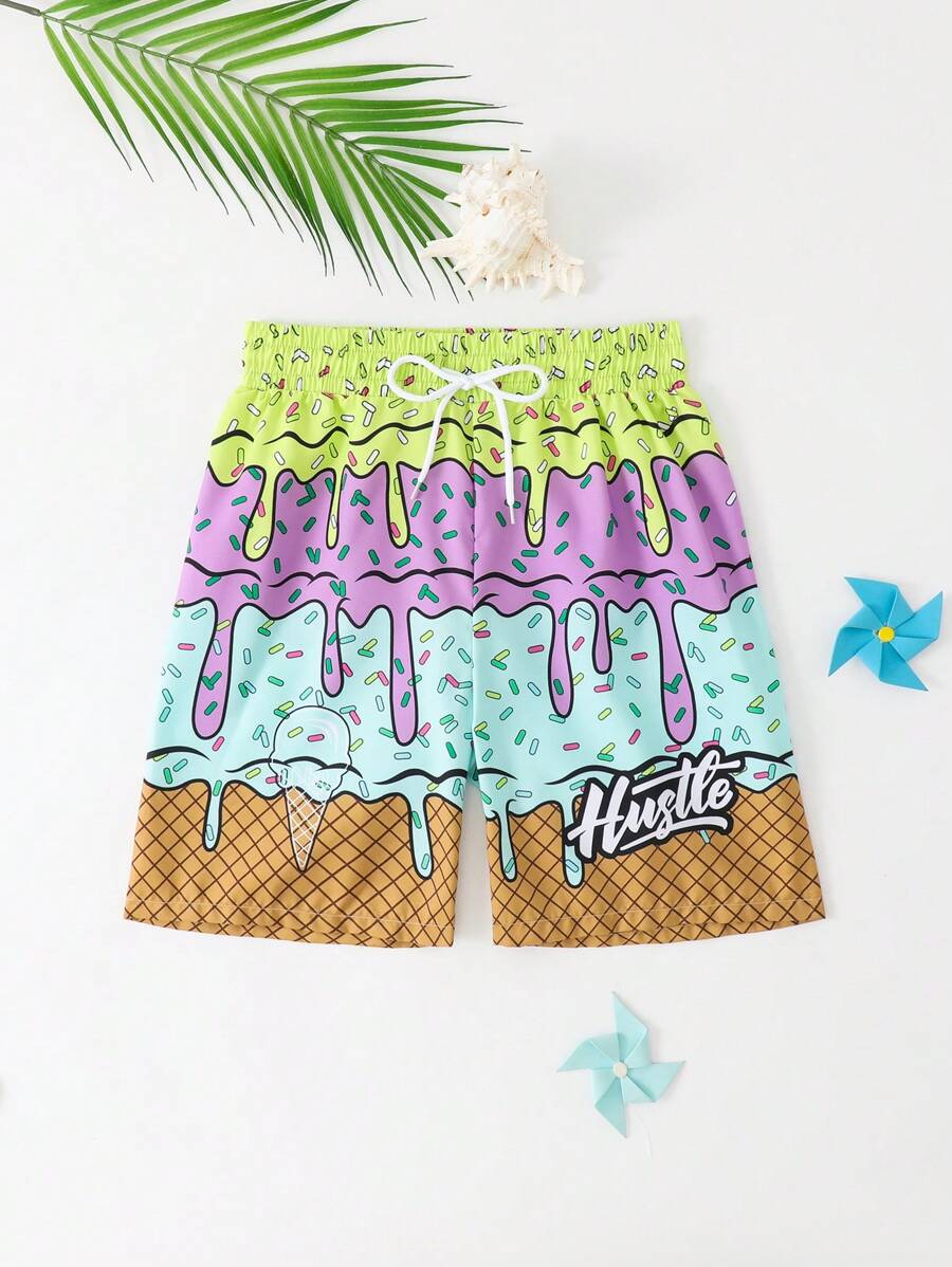Boys' Printed Beach Shorts Summer Holiday - Multicolor - View 1