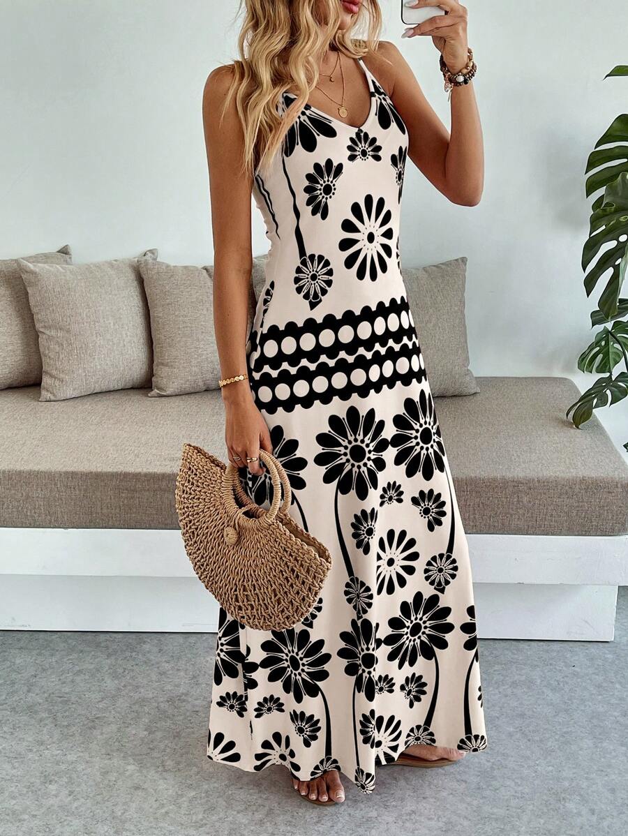 Breezaya Women's Casual Vacation Bohemian Style Dress - Black - View 1