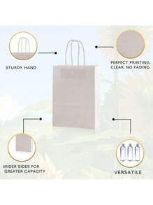 10 个 6.3*8.7*3.1 英寸牛皮纸袋 - 时尚包装解决方案、礼品包装、可重复使用购物、派对装饰、工艺项目袋 - 适用于小型企业、烘焙食品纪念品和婚礼装饰、母亲节毕业典礼、复活节、派对礼品、派对、情人节