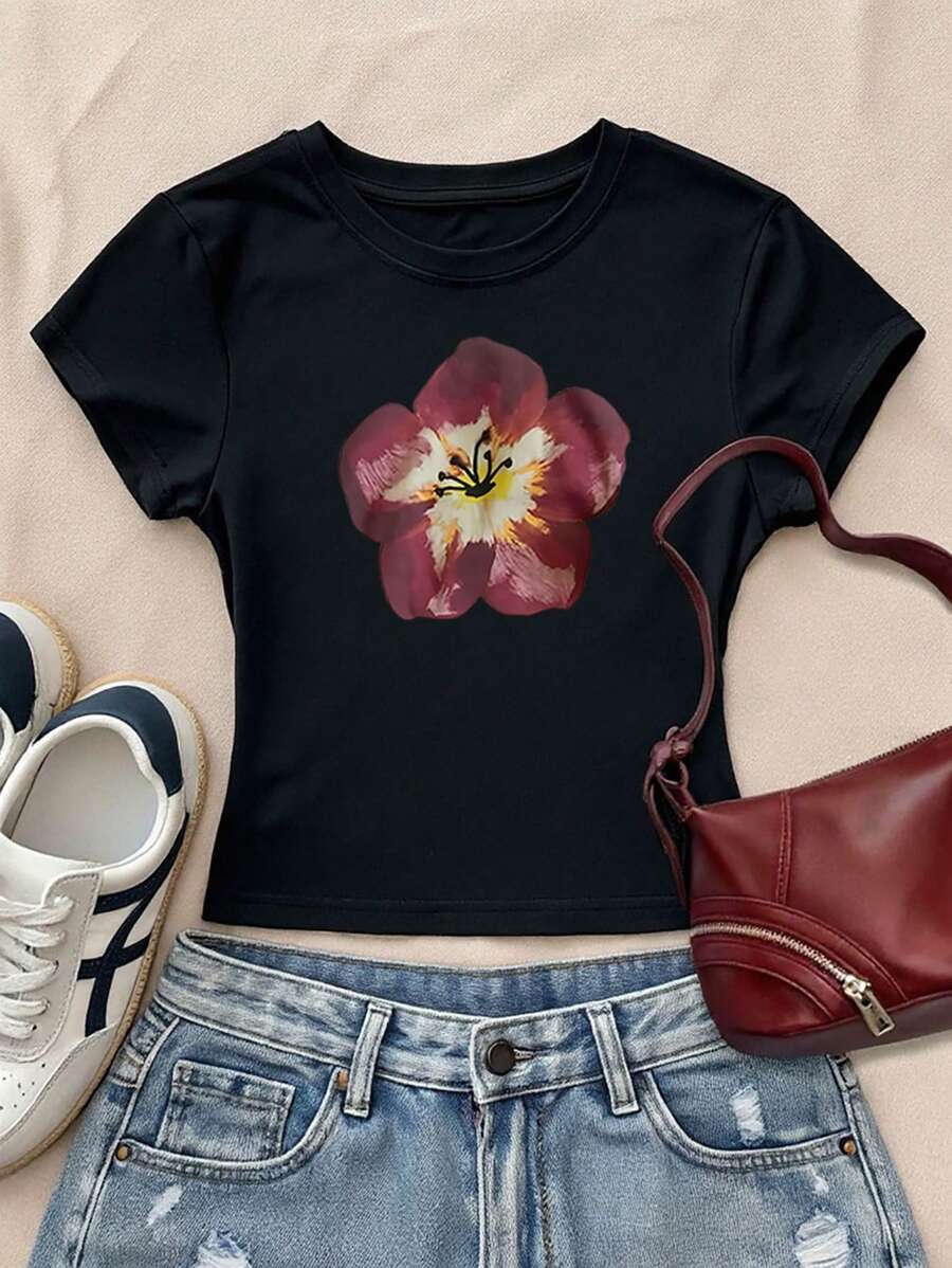 INAWLY Women T-Shirts - Black - View 1