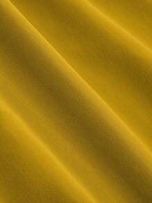 SHEIN Unity Plus Size Women Solid Color Tie Waist Single Breasted Casual Skirt - Yellow - View 5