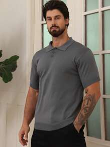 DAZY 1 pieza Jersey de punto liso de verano para hombres para ir a trabajar