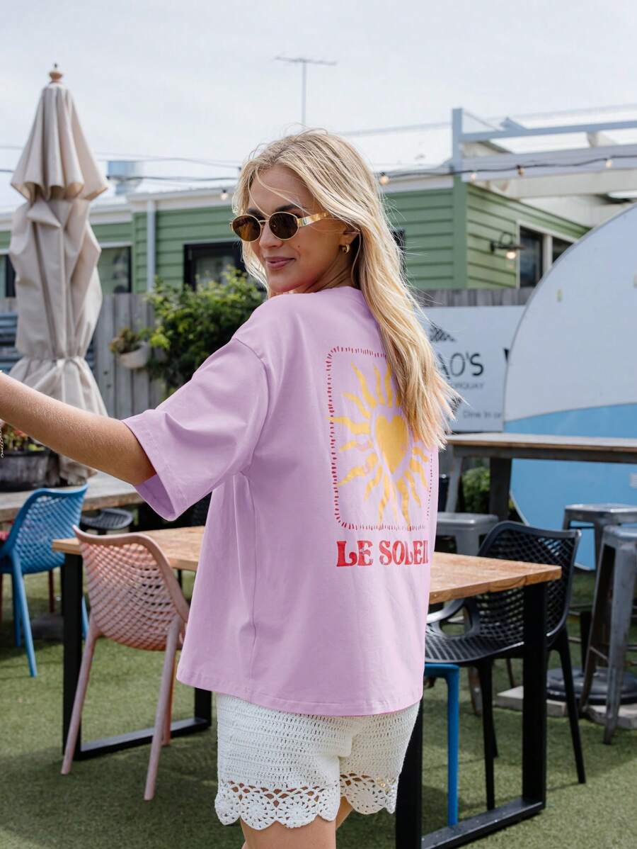 Aralina Camiseta de verano unisex suave y mantecosa, de longitud regular y con gráfico lindo, ideal para vacaciones y días festivos