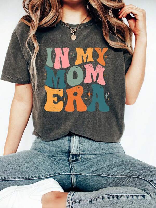 INAWLY Women In My Mom Era T-Shirt, Retro Mom, Mom's Birthday T-Shirt, Funny Concert T-Shirt, Fashionable Now, Fashion Tee Tops T-Shirts, Aesthetic T-Shirts, Siblings Gift