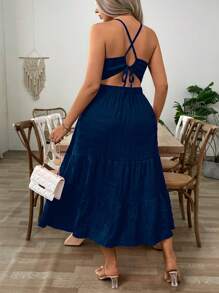 SHEIN LUNE 大码红色露肩长裙，夏季时尚