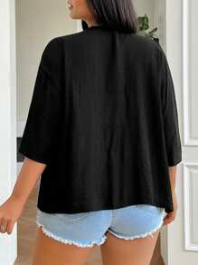 SHEIN EZwear Summer Short Thin Lightweight Textured Plus Size Short Jacket