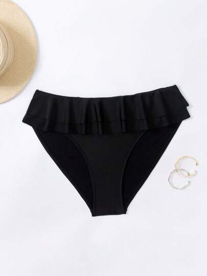 Swim Mod Plus Size Women Plain Color Slimming Tummy Coverage Swimwear Bottom For Summer Beach Vacation