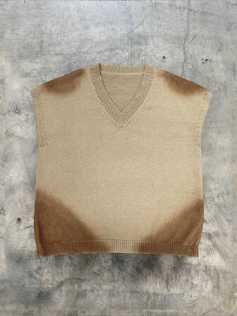 Manfinity Roghcode Herren V-Ausschnitt Batik Locker Lässig Pullunder