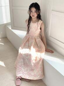 DAZY Tween Girls Elegant Formal Dress, Summer,Back To School Clothes - Pink - View 1