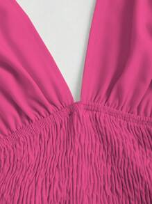 SHEIN Unity 1 件优雅纯色束腰露背吊带中长连衣裙 Y2K 装圣诞节派对连衣裙