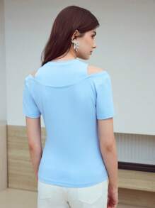 MOTF STUDIO CUT OUT RUCHED T-SHIRT