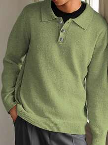 Claim Dot 男士纯色高领长袖休闲毛衣，秋冬